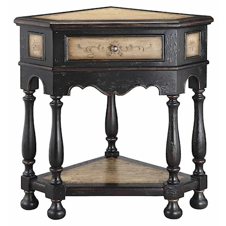 Corner Accent Table w/ Shaped Apron